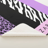 Couverture Sherpa Empreinte de léopard, Zebra Print, Purple, Votre n (3/4)