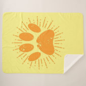Couverture Sherpa Empreinte de patte de chien de rayon de soleil en  (Devant (Horizontal))