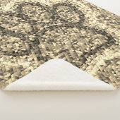 Couverture Sherpa Empreinte de patte de chien Sepia Low Poly (3/4)