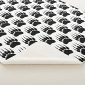 Couverture Sherpa Empreinte de patte de l'ours noir brillant (3/4)