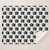Couverture Sherpa Empreinte de patte de l'ours noir brillant (Devant (Horizontal))