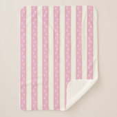 Couverture Sherpa Empreintes de pattes de chats rose et blanc d'anti (Devant)