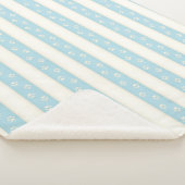 Couverture Sherpa Empreintes de pattes de chien Bleu pâle et rayures (3/4)