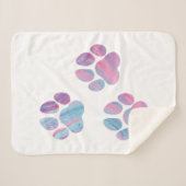 Couverture Sherpa Empreintes de pattes de chiens - Fils de peinture  (Devant (Horizontal))