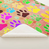 Couverture Sherpa Empreintes de pattes de chiens sur Arrière - plan  (3/4)