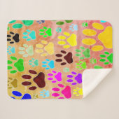 Couverture Sherpa Empreintes de pattes de chiens sur Arrière - plan  (Devant (Horizontal))