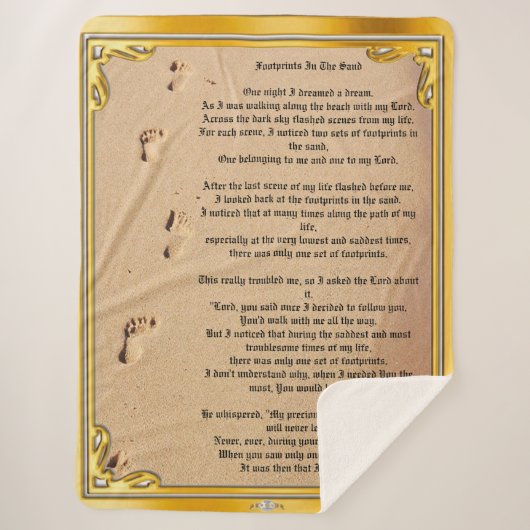 Couverture Sherpa Empreintes Sherpa Blanket dans le sable  (Devant)