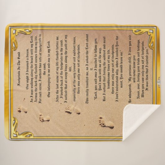 Couverture Sherpa Empreintes Sherpa Blanket dans le sable (Devant (Horizontal))