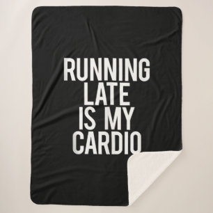 Couverture Sherpa En Tard, C'Est Mon Cardio Drôle De Dire Gymnase D'