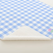 couverture sherpa en vichy bleu (3/4)