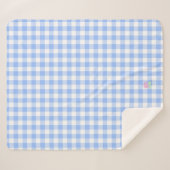 couverture sherpa en vichy bleu (Devant (Horizontal))