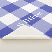 Couverture Sherpa En vichy bleu Nom du monogramme du Motif (3/4)