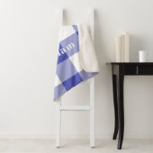 Couverture Sherpa En vichy bleu Nom du monogramme du Motif (En situation)