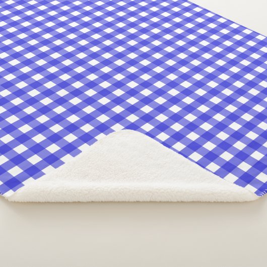 Couverture Sherpa En vichy bleu royal (3/4)