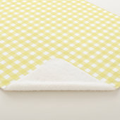 Couverture Sherpa En vichy jaune pâle et blanc (3/4)