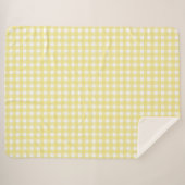 Couverture Sherpa En vichy jaune pâle et blanc (Devant (Horizontal))