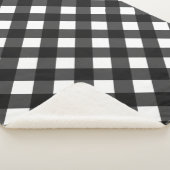 Couverture Sherpa En vichy noir et blanc (3/4)