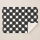 Couverture Sherpa En vichy noir et blanc (Devant (Horizontal))