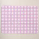 Couverture Sherpa En vichy rose pâle (Devant (Horizontal))