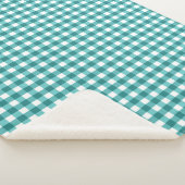 Couverture Sherpa en vichy turquoise (3/4)