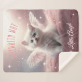 Couverture Sherpa Enchanter Kitten rose avec ailes d'ange (Devant (Horizontal))