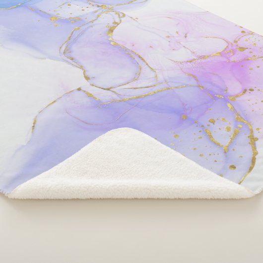 Couverture Sherpa Encre d'alcool rose, pourpre et bleu (3/4)