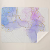 Couverture Sherpa Encre d'alcool rose, pourpre et bleu (Devant (Horizontal))