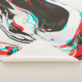 Couverture Sherpa Encre Marbrée : Texture Glitch Distortie. (3/4)