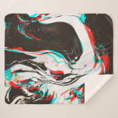 Couverture Sherpa Encre Marbrée : Texture Glitch Distortie. (Devant (Horizontal))