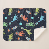 Couverture Sherpa Enfants Dinosaur Astronaut Motif (Devant (Horizontal))