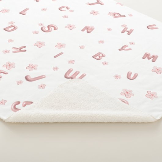 Couverture Sherpa Enfants mignons ABC Alphabet flower Enfants B2S (3/4)