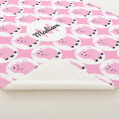 Couverture Sherpa Enfants monogrammes Cochon rose Cochon Motif Porcs (3/4)