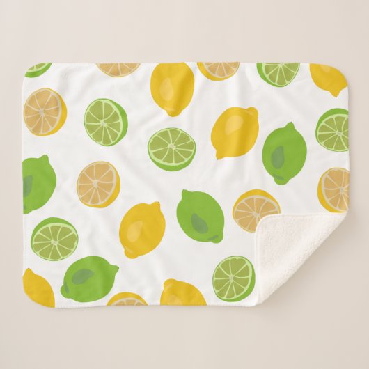 Couverture Sherpa Enfants Motifs citron et citron vert (Devant (Horizontal))