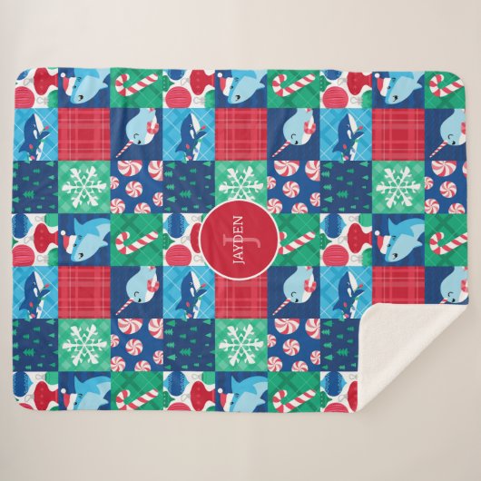 Couverture Sherpa Enfants Sous La Mer Patchwork Quilt (Devant (Horizontal))