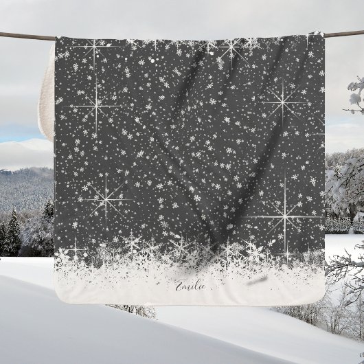 Couverture Sherpa Enneigement et bordure des neiges ID de Noël591