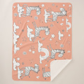 Couverture Sherpa Ensemble de lignes d'animaux zèbres (Devant)