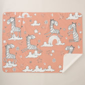 Couverture Sherpa Ensemble de lignes d'animaux zèbres (Devant (Horizontal))