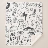 Couverture Sherpa Ensemble de mignons gribouillis (Devant)