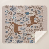 Couverture Sherpa Ensemble d'éléments floraux de style scandinave,  (Devant (Horizontal))