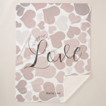 Enveloppé d'amour | Motif de cœur rose violet 