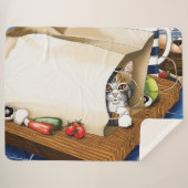 Couverture Sherpa Épicerie Papier Sac Chat Cuisine bleu (Devant (Horizontal))