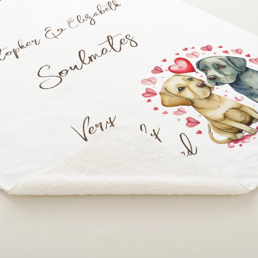 Couverture Sherpa Époux âmes mignonnes chiens cadeau anniversaire (3/4)