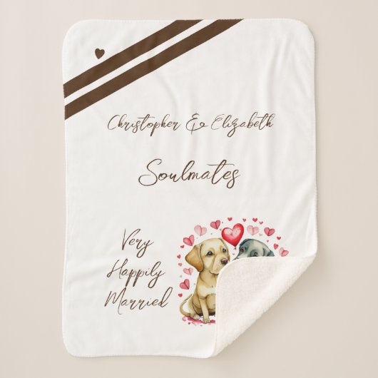 Couverture Sherpa Époux âmes mignonnes chiens cadeau anniversaire (Devant)