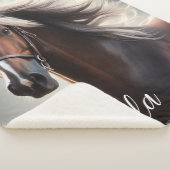 Couverture Sherpa Equestre blanc et Brown (3/4)