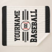 Couverture Sherpa Équipe de joueurs de baseball rétro personnalisés  (Devant (Horizontal))