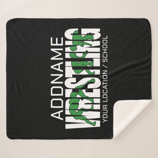 Couverture Sherpa Équipe de lutte AJOUTER TEXTE École Athlète lutteu (Devant (Horizontal))