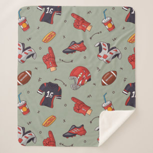 Couverture Sherpa Équipement sportif de football avec Motif aliment