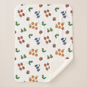 Couverture Sherpa Eric Carle Caterpillar et Motif de fruits