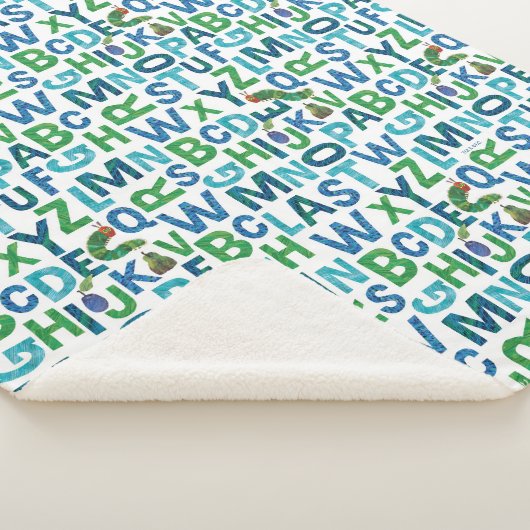 Couverture Sherpa Eric Carle | Motif Alphabet bleu et vert (3/4)
