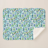 Couverture Sherpa Eric Carle | Motif Alphabet bleu et vert (Devant (Horizontal))